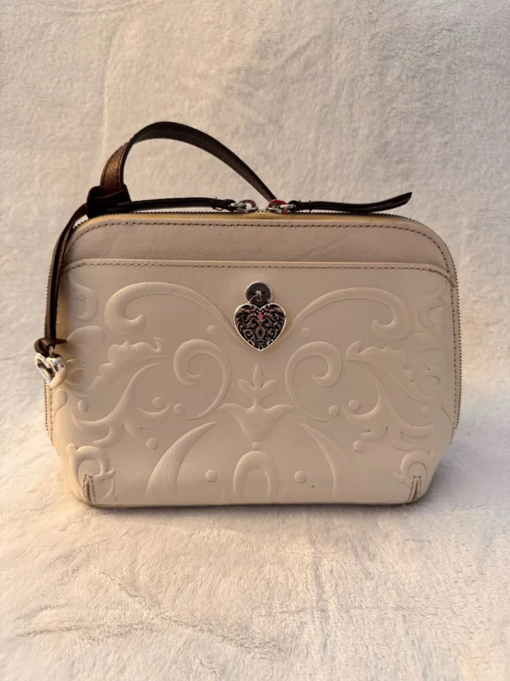 Brighton Alexa Cordoba Embossed Leather Crossbody Bag